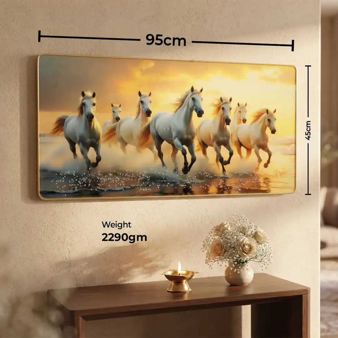 Happy Hub Store | 7 Running Horses Frame for Living Room Wall - Image 2