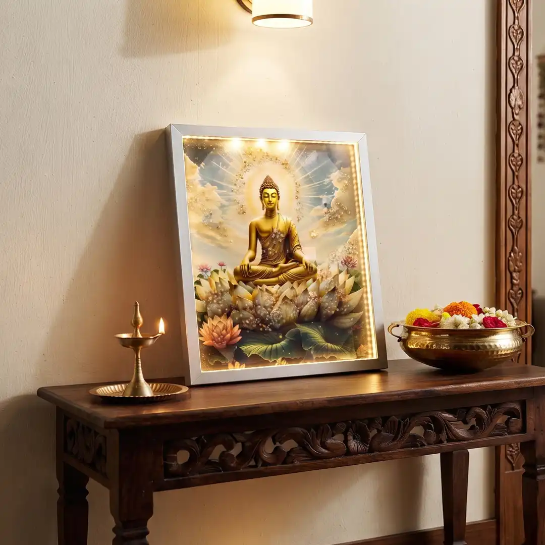 Happy Hub Store Meditating Buddha LED Frame for Living Room - Image 5