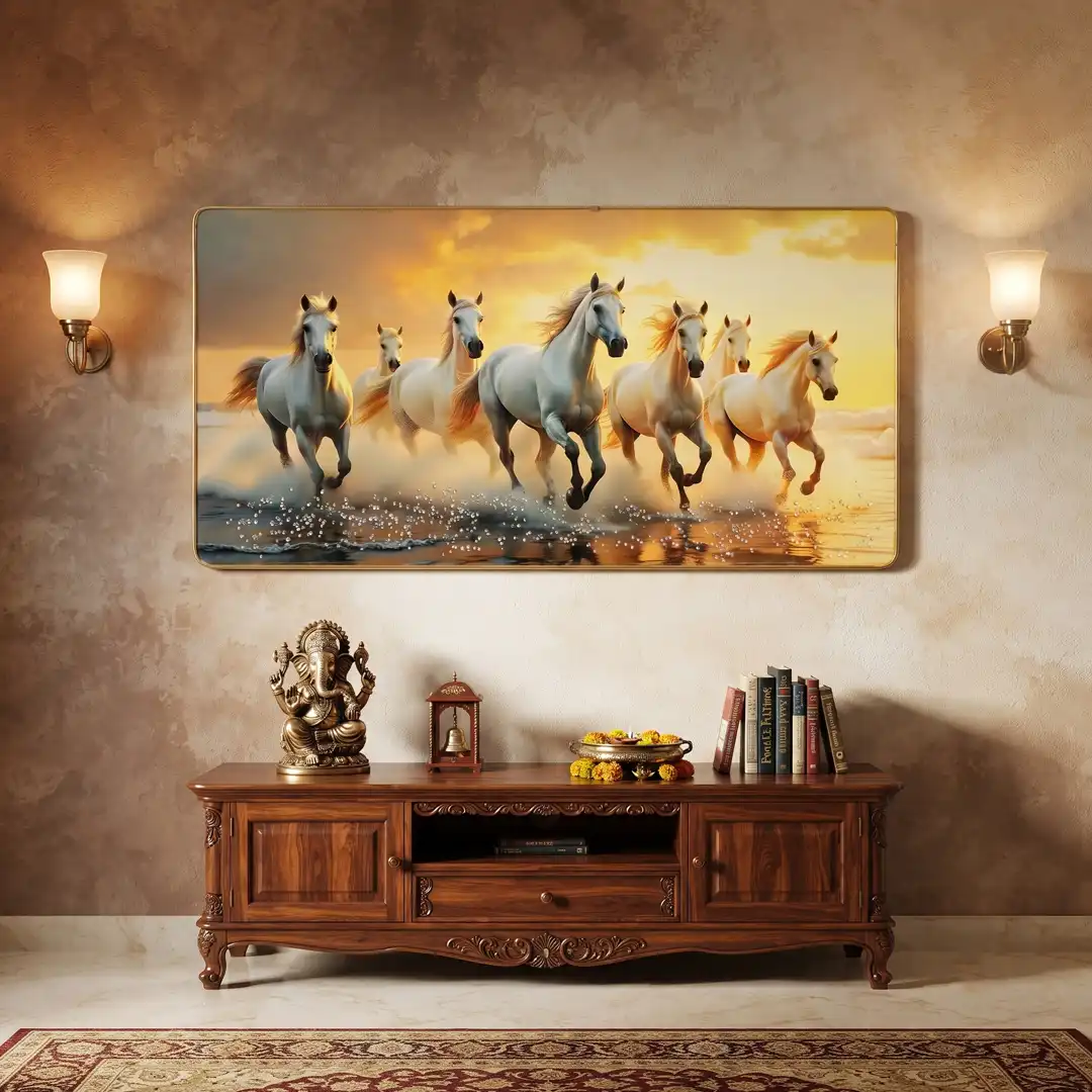 Happy Hub Store | 7 Running Horses Frame for Living Room Wall - Image 4