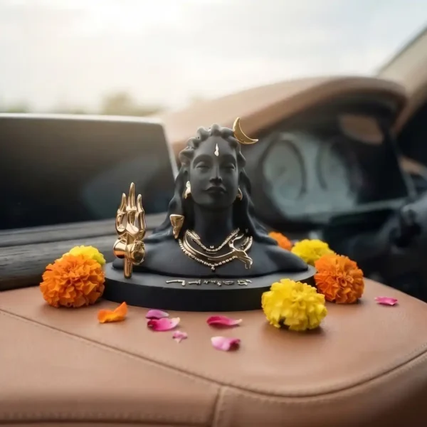 Adiyogi Mini Idol with Golden Trishul & Damru