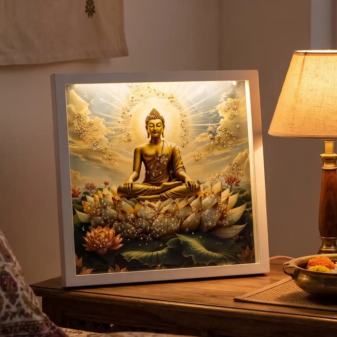 Happy Hub Store Meditating Buddha LED Frame for Living Room - Image 3