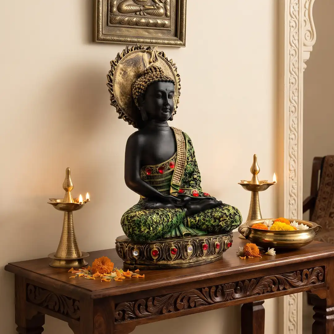 Meditating Buddha Statue for Home Decor and Living Room | Large - Image 3