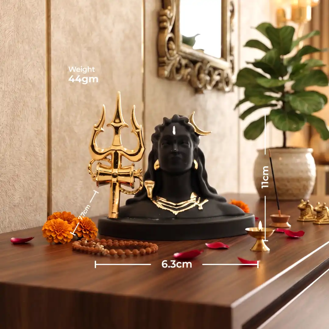 Adiyogi Mini Idol with Golden Trishul & Damru - Image 2
