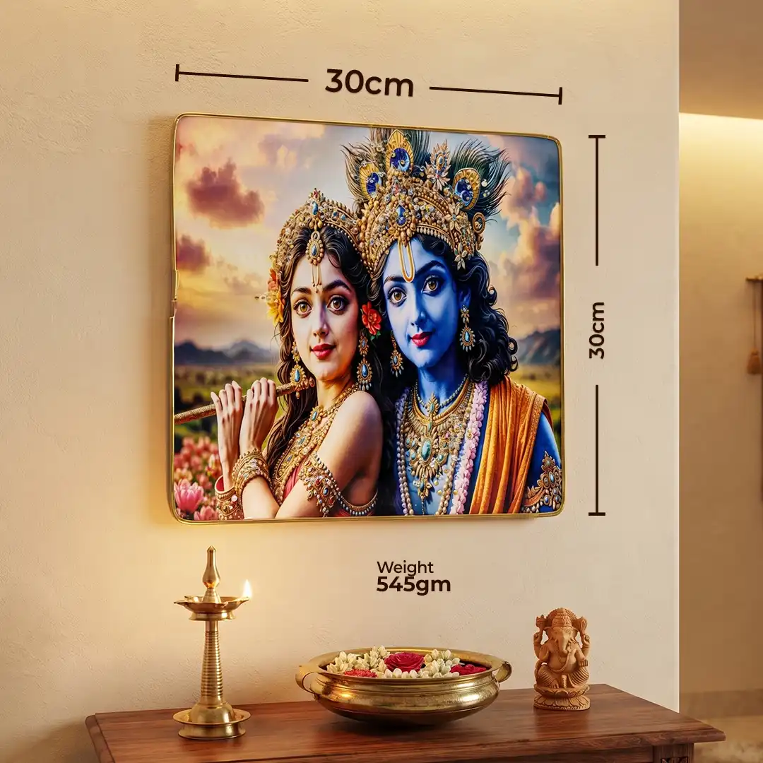Radha Krishna Colorful Spiritual Frame for Home Decoration - Image 2