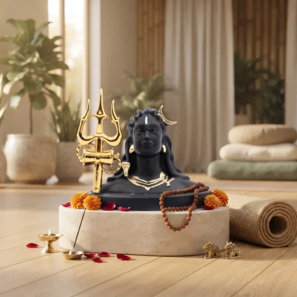 Adiyogi Mini Idol with Golden Trishul & Damru